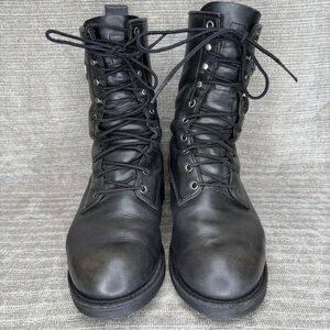 Red Wing Shoes Motorcycle Boots 980 Waterproof Black Leather Mens Sz 9.5 E2